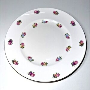 Crown Staffordshire England Multicolored Petite Flower Fine Bone China 8" - HTF‎